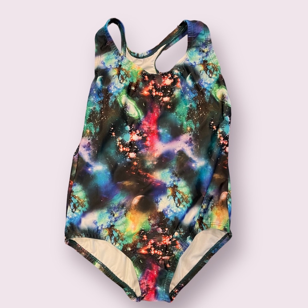 NWT - Girls Jr Small - Dori Creations - Galaxy One Piece Bathing SwimSuit